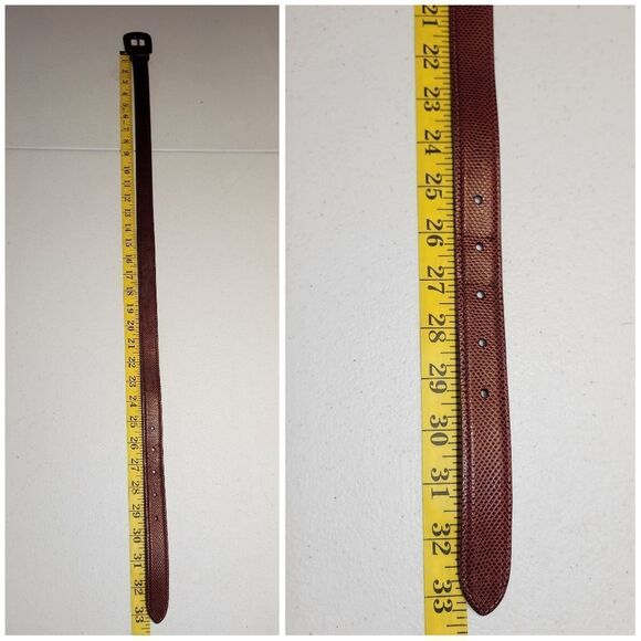 WCM New York Genuine Reptile Lizard Red Textured Leather Belt Women's Small - Picture 10 of 10